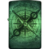 Зажигалка Zippo Compass Ghost, чёрная, зелёное свечение (48562)